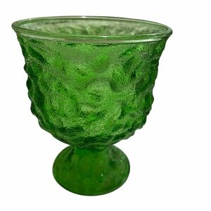 Vintage E.O.Brody Green Crinkle Cut Vase 6”